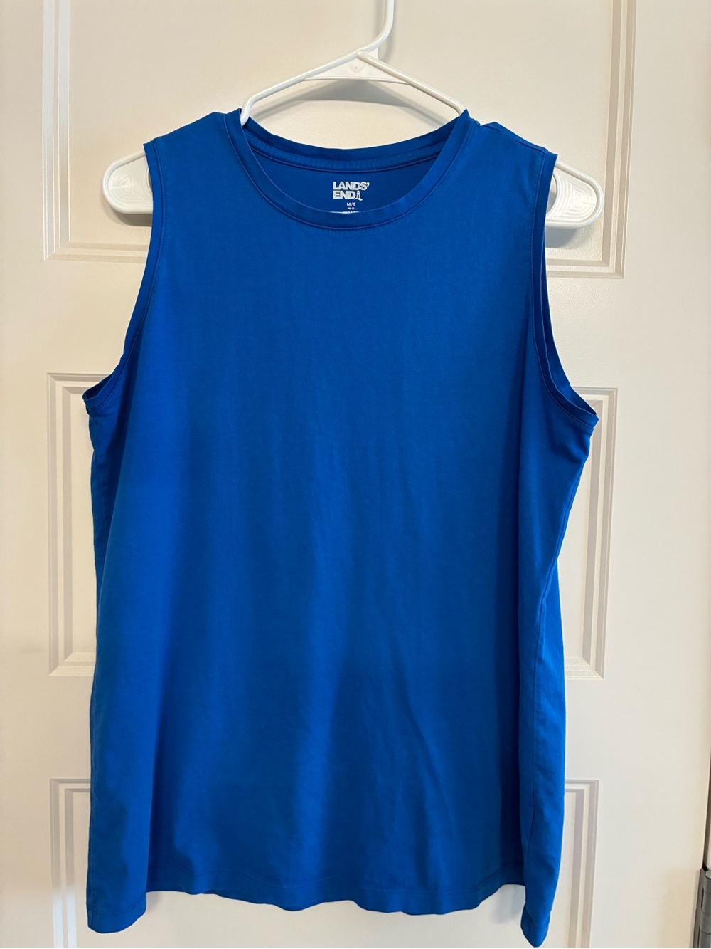 Lands' End Women's Sleeveless Tank Top - Cobalt Blue Size M Tall